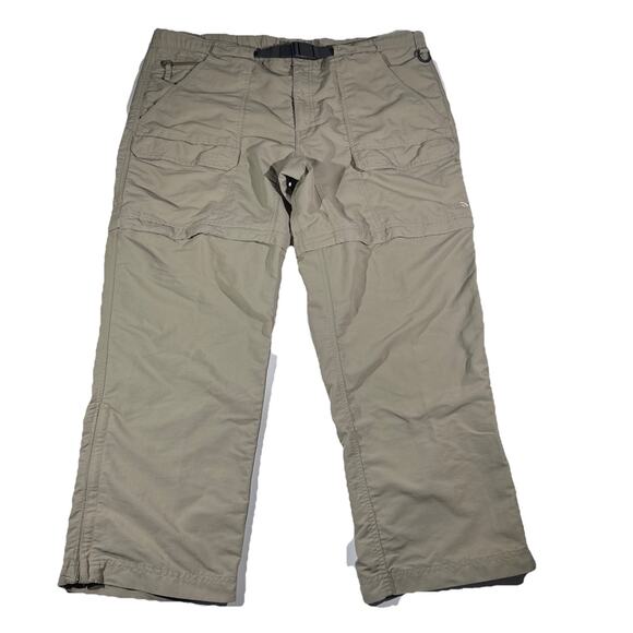 The North Face Pants Mens XL Tan Paramount Pro Convertible Hiking Outdoor Belted - Picture 1 of 14